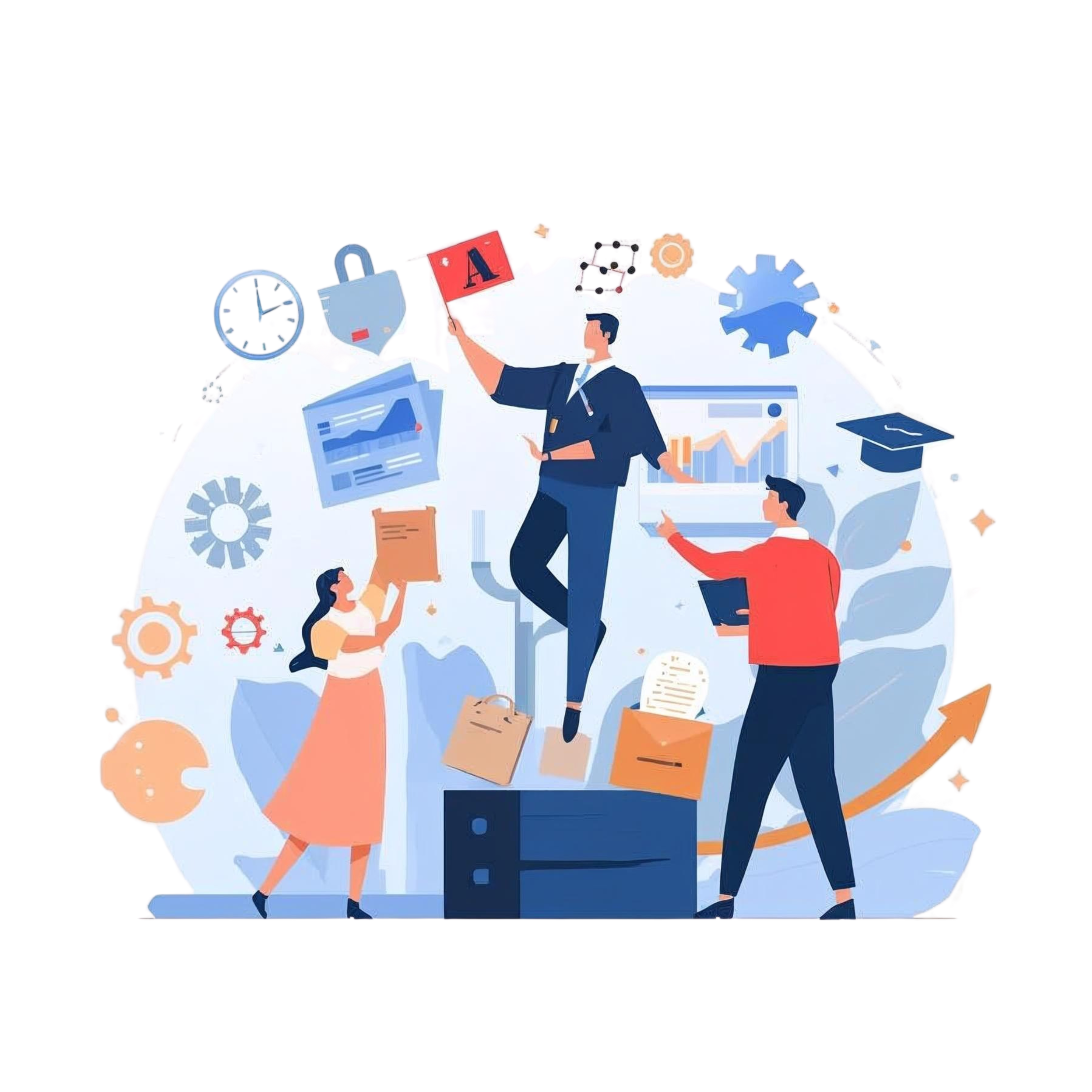 Students collaborating with mentors